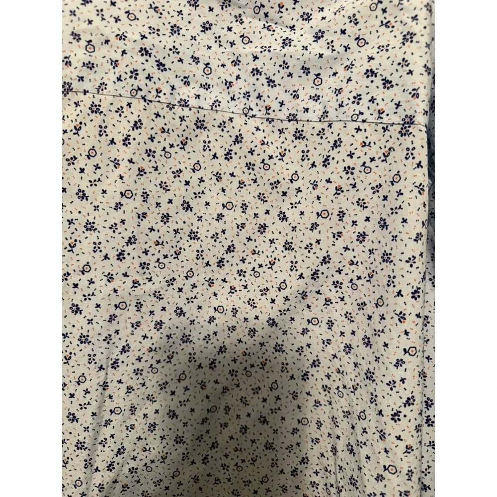 Crown & Ivy Mens 3XLT Classic Fit Floral Microprint Button Down Shirt Light Blue